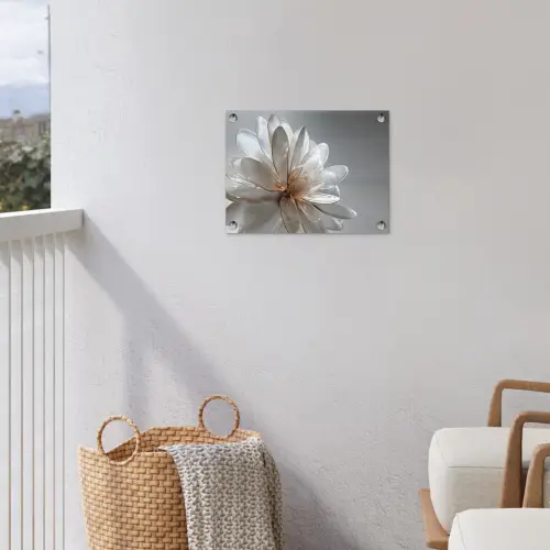 Bloem - Wit - Neutraal tuinposter los doek klein -sfeer8