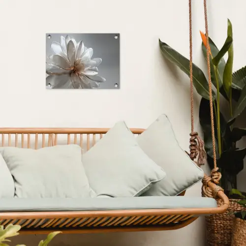 Bloem - Wit - Neutraal tuinposter los doek klein -sfeer7