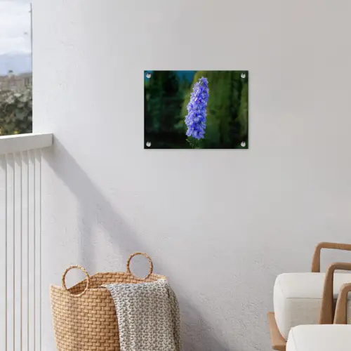 Bloemen - Blauw - Dennenboom tuinposter los doek klein -sfeer8