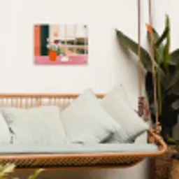 Bloemen - Koffie - Raam tuinposter los doek klein -sfeer7