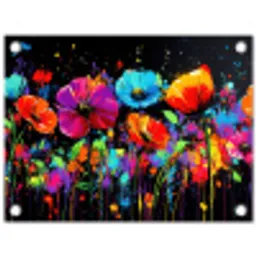 Bloemen - Kleurrijk - Spetters tuinposter los doek klein -3d