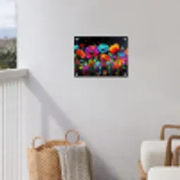 Bloemen - Kleurrijk - Spetters tuinposter los doek klein -sfeer8