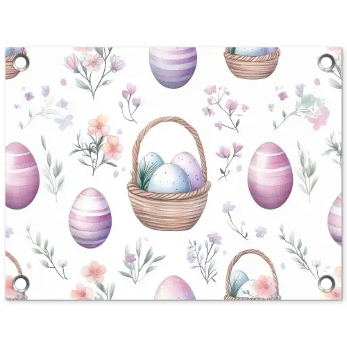 Bloemen - Paaseieren - Patroon tuinposter los doek klein -3d