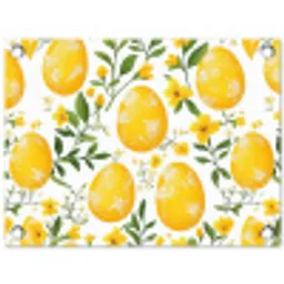 Bloemen - Paaseieren - Geel tuinposter los doek klein -3d