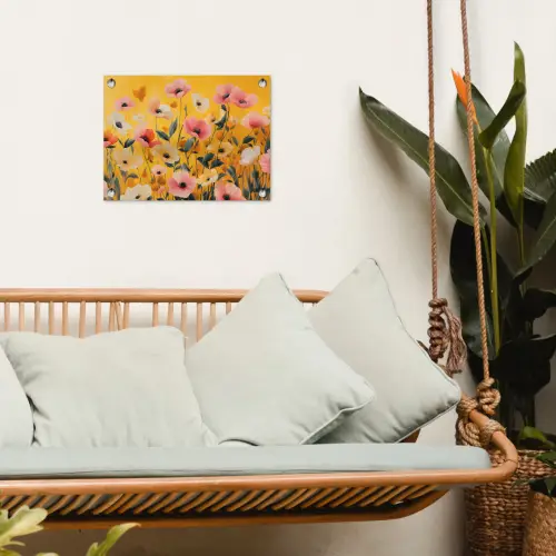 Bloemen - Veld - Geel tuinposter los doek klein -sfeer7