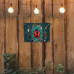Bloemen - Lieveheersbeestje - Hartje - Rood tuinposter los doek klein -sfeer1