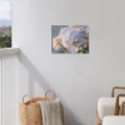 Bloemen - Lichtblauw - Wazig - Trosje tuinposter los doek klein -sfeer8