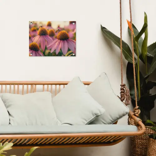 Bloemen - Paars - Bijen tuinposter los doek klein -sfeer7
