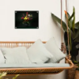 Bloemen - Vaas - Zwart tuinposter los doek klein -sfeer7
