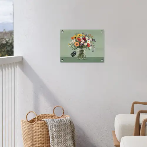 Bloemen - Vaas - Kaartje tuinposter los doek klein -sfeer8