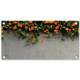 Bloemen - Muur - Oranje tuinposter los doek klein -3d