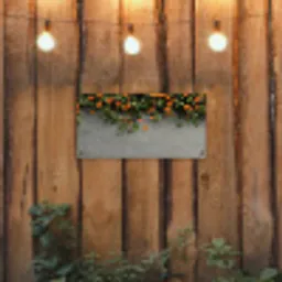 Bloemen - Muur - Oranje tuinposter los doek klein -sfeer1