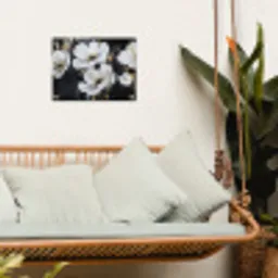 Bloemen - Wit - Abstract tuinposter los doek klein -sfeer7