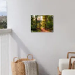 Bos - Pad - Bomen - Groen - Zon - Natuur tuinposter los doek klein -sfeer8