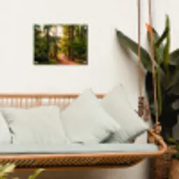 Bos - Pad - Bomen - Groen - Zon - Natuur tuinposter los doek klein -sfeer7