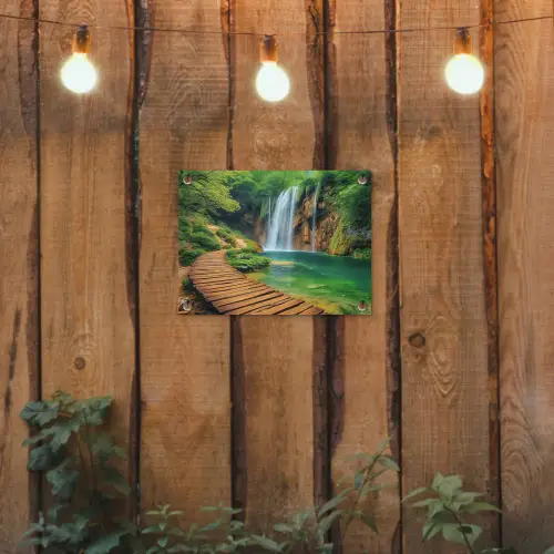 Boswaterval met Houten Pad tuinposter los doek klein -sfeer1