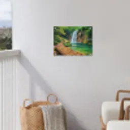 Boswaterval met Houten Pad tuinposter los doek klein -sfeer8