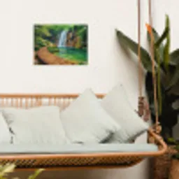 Boswaterval met Houten Pad tuinposter los doek klein -sfeer7