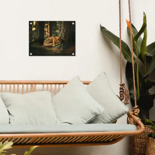 Vos - Bos - Slapen tuinposter los doek klein -sfeer7