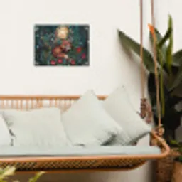 Vos - Mozaïek - Bos - Maan tuinposter los doek klein -sfeer7