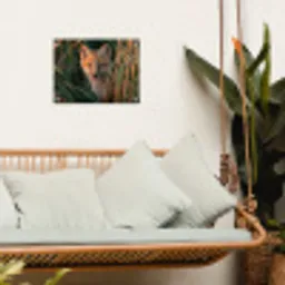 Vos - Oranje - Gras tuinposter los doek klein -sfeer7