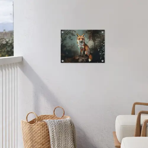 Vos - Rots - Bos - Oranje tuinposter los doek klein -sfeer8