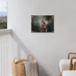 Vos - Rots - Bos - Oranje tuinposter los doek klein -sfeer8