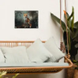 Vos - Rots - Bos - Oranje tuinposter los doek klein -sfeer7