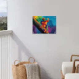 Kikker - Felgekleurd - Tak - Regenboog tuinposter los doek klein -sfeer8