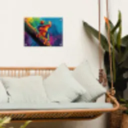 Kikker - Felgekleurd - Tak - Regenboog tuinposter los doek klein -sfeer7