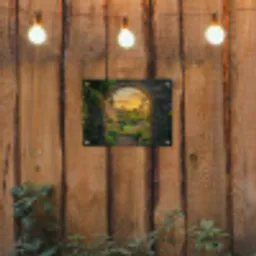 Poort - Planten - Zonsondergang tuinposter los doek klein -sfeer1