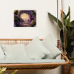 Poort - Paars - Bloemen tuinposter los doek klein -sfeer7