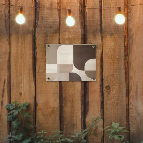 Geometrisch - Geweven structuur - Modern tuinposter los doek klein -sfeer1