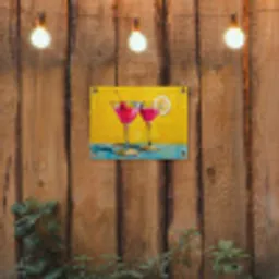 Glazen - Cocktail - Citroen - Kers tuinposter los doek klein -sfeer1