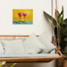 Glazen - Cocktail - Citroen - Kers tuinposter los doek klein -sfeer7