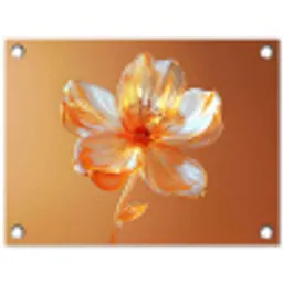 Glazen - Bloem - Oranje tuinposter los doek klein -3d
