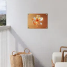 Glazen - Bloem - Oranje tuinposter los doek klein -sfeer8
