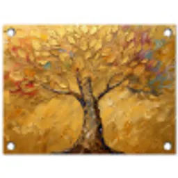 Goud - Boom - Abstract - Modern tuinposter los doek klein -3d