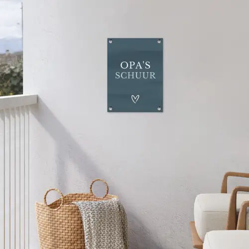 Opa's Schuur met Hart tuinposter los doek klein -sfeer8