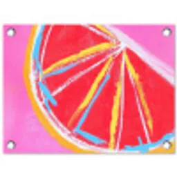 Grapefruit - Geschilderd - Roze - Strepen tuinposter los doek klein -3d