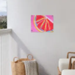 Grapefruit - Geschilderd - Roze - Strepen tuinposter los doek klein -sfeer8