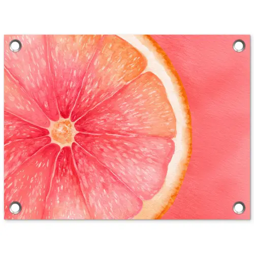 Grapefruit - Roze - Levendig tuinposter los doek klein -3d