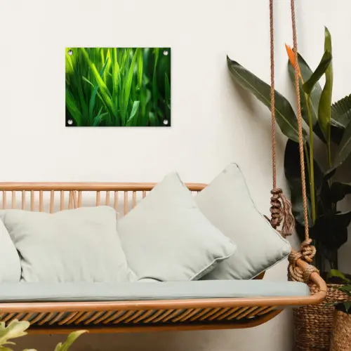 Grassprieten - Lichtinval - Groen tuinposter los doek klein -sfeer7