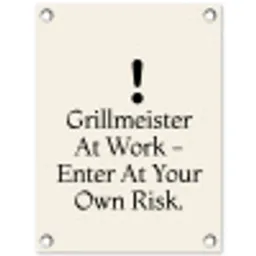 Grill - Uitroepteken - Zwart - Tekst tuinposter los doek klein -3d