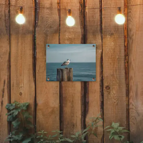 Meeuw - Paal - Zee tuinposter los doek klein -sfeer1