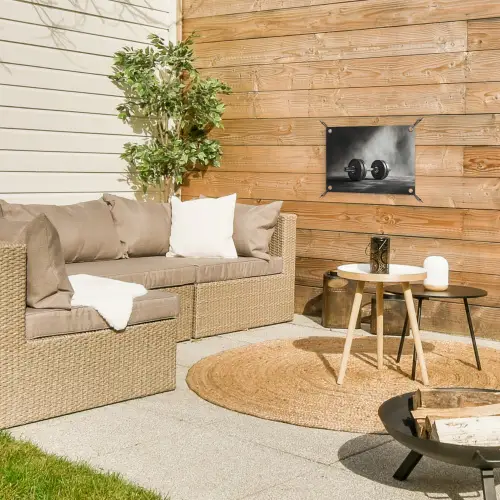 Halter - Gewichten - Zwart tuinposter los doek klein -sfeer4