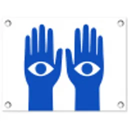 Handen - Twee - Ogen - Blauw tuinposter los doek klein -3d