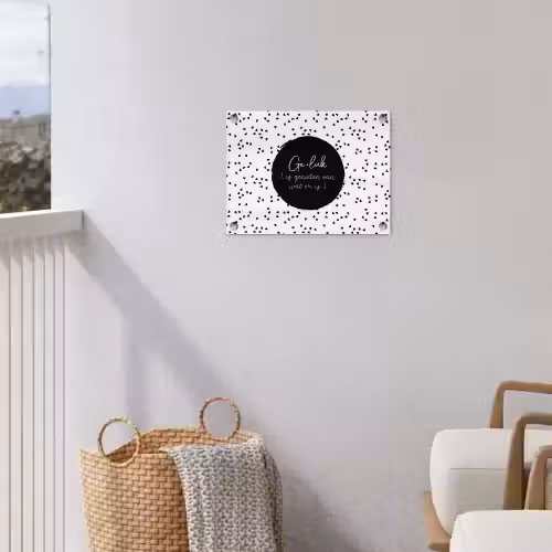 Geluk definitie - Tekst - Geluk is genieten van wat er is - Woordenboek - Quotes tuinposter los doek klein -sfeer8