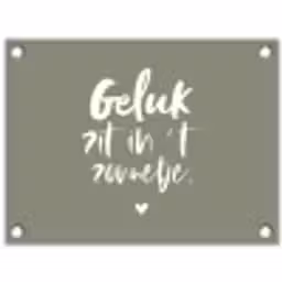 Geluk zit in 't zonnetje - Tekst - Geluk - Quotes - Zon tuinposter los doek klein -3d