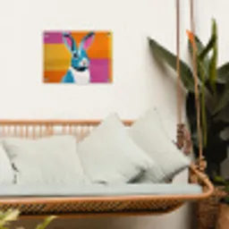 Haas - Kleurvakken - Oren - Roze tuinposter los doek klein -sfeer7